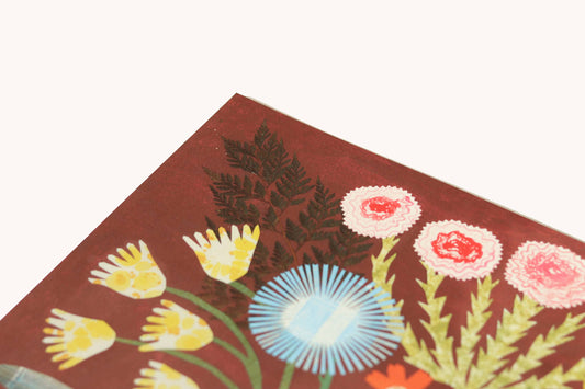 Burgundy Bouquet Print framed
