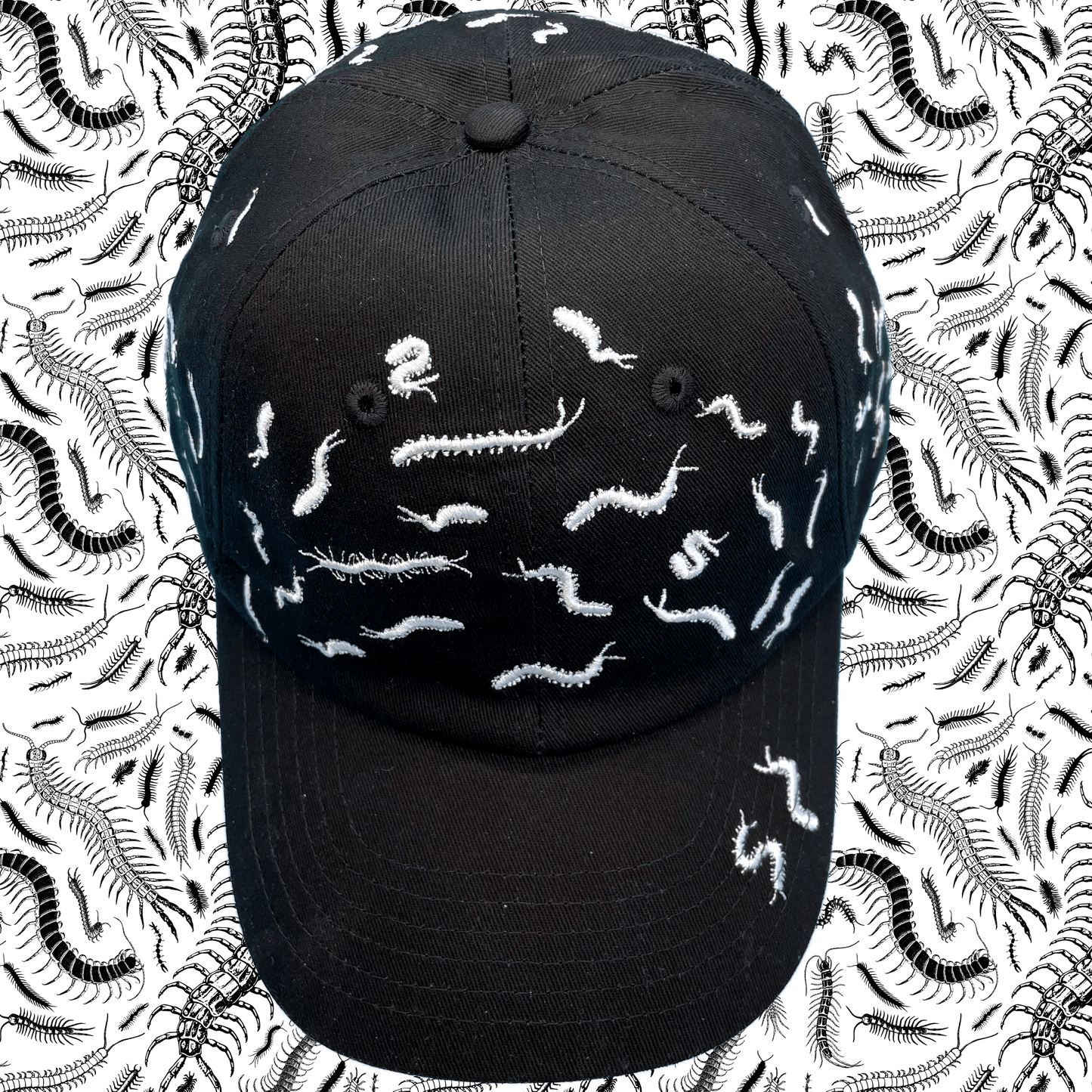 67 Centipede Hat: Black/White