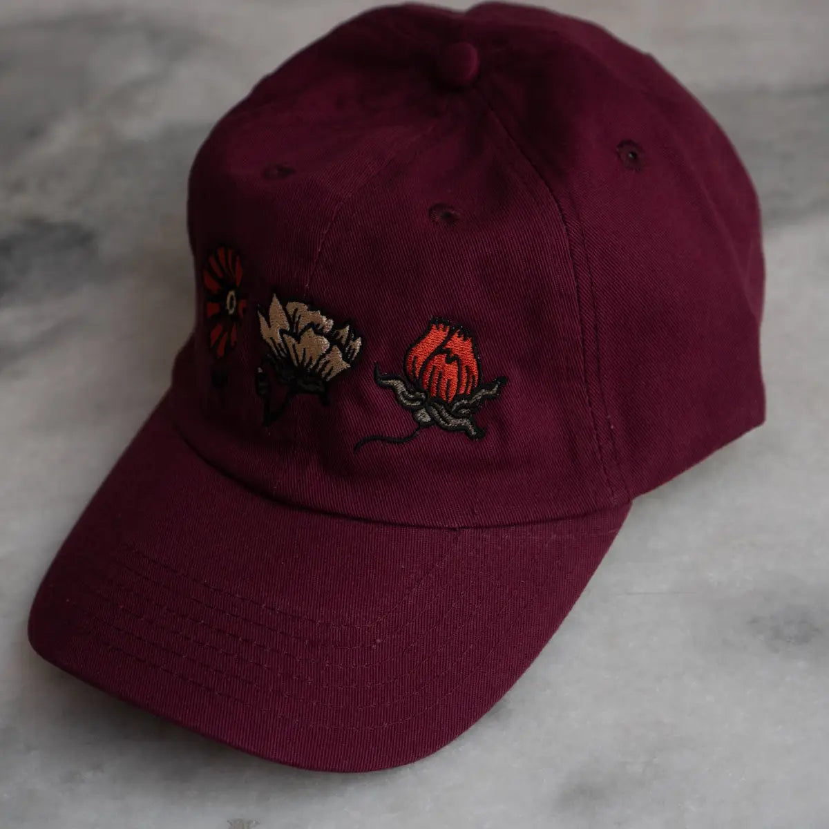 Ditsy Dad Hat Maroon