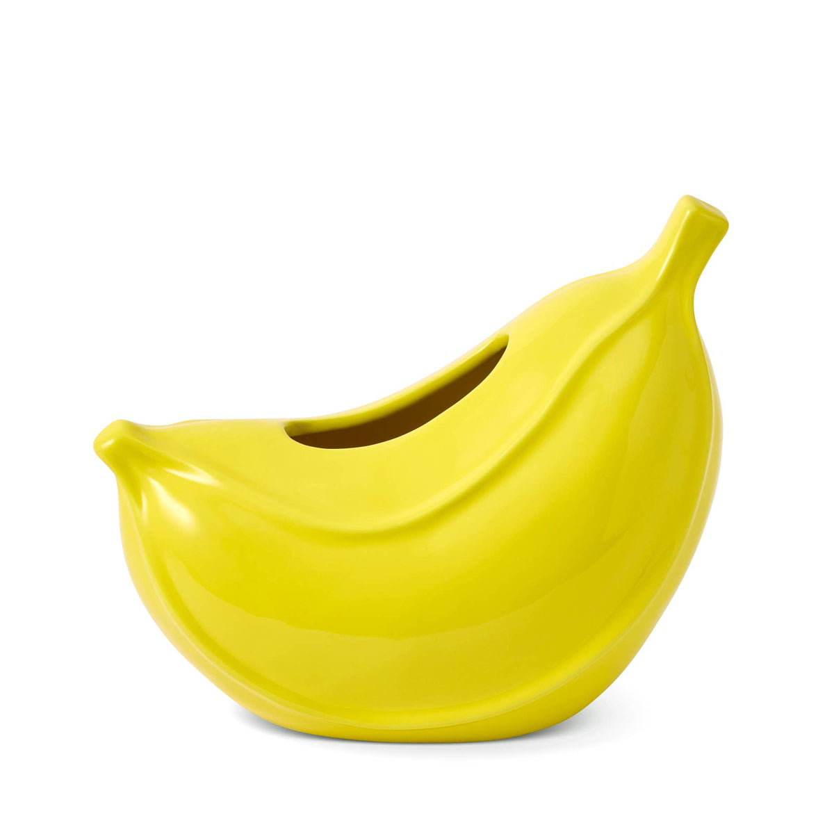 Banana Tissue Box shown from a different angle on a counter