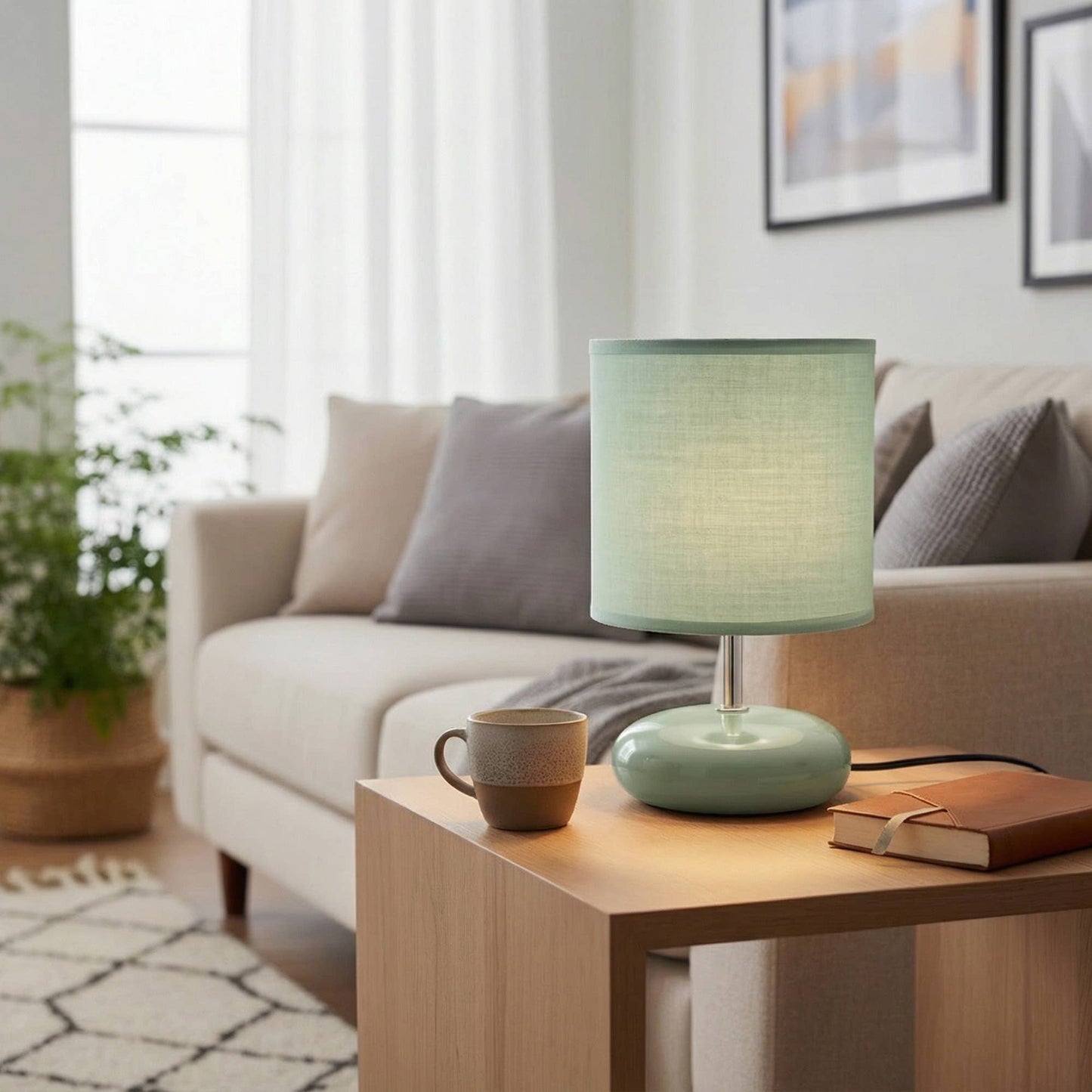 Ceramic Table Lamp with Shade Halo - Taupe