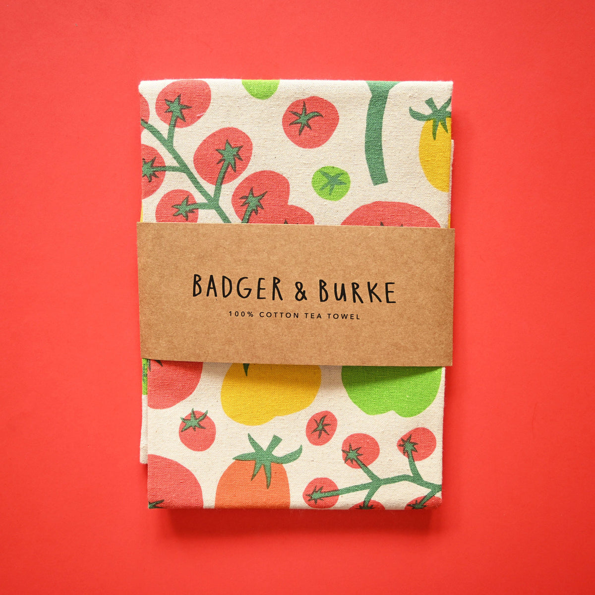 Tomato tea towel print detail - PABOOM