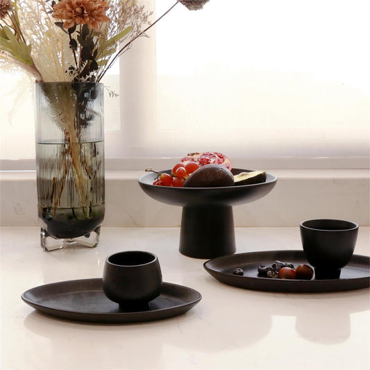 Matte Black Pedestal Bowl