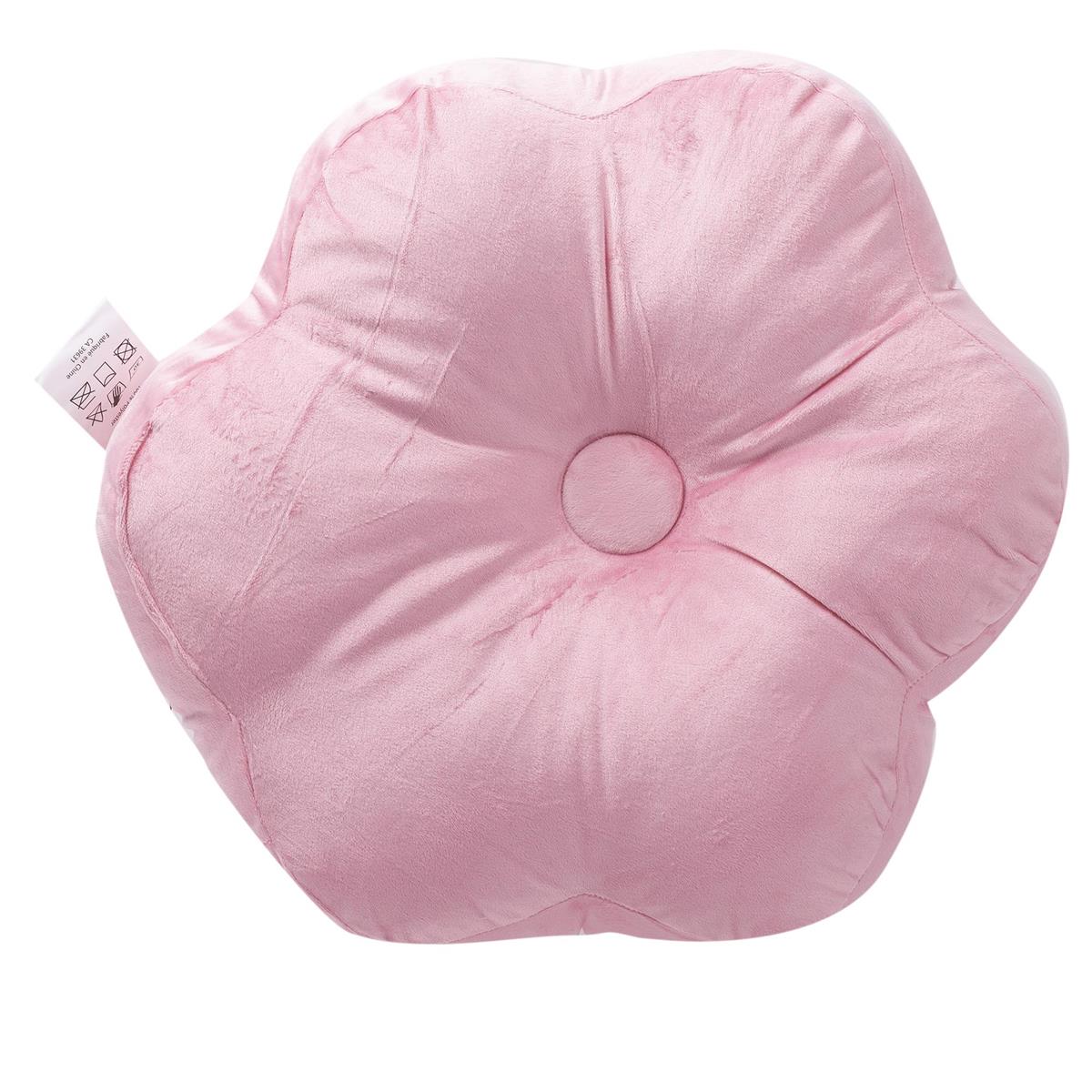 Velvet Bubblegum Pink Flower Cushion