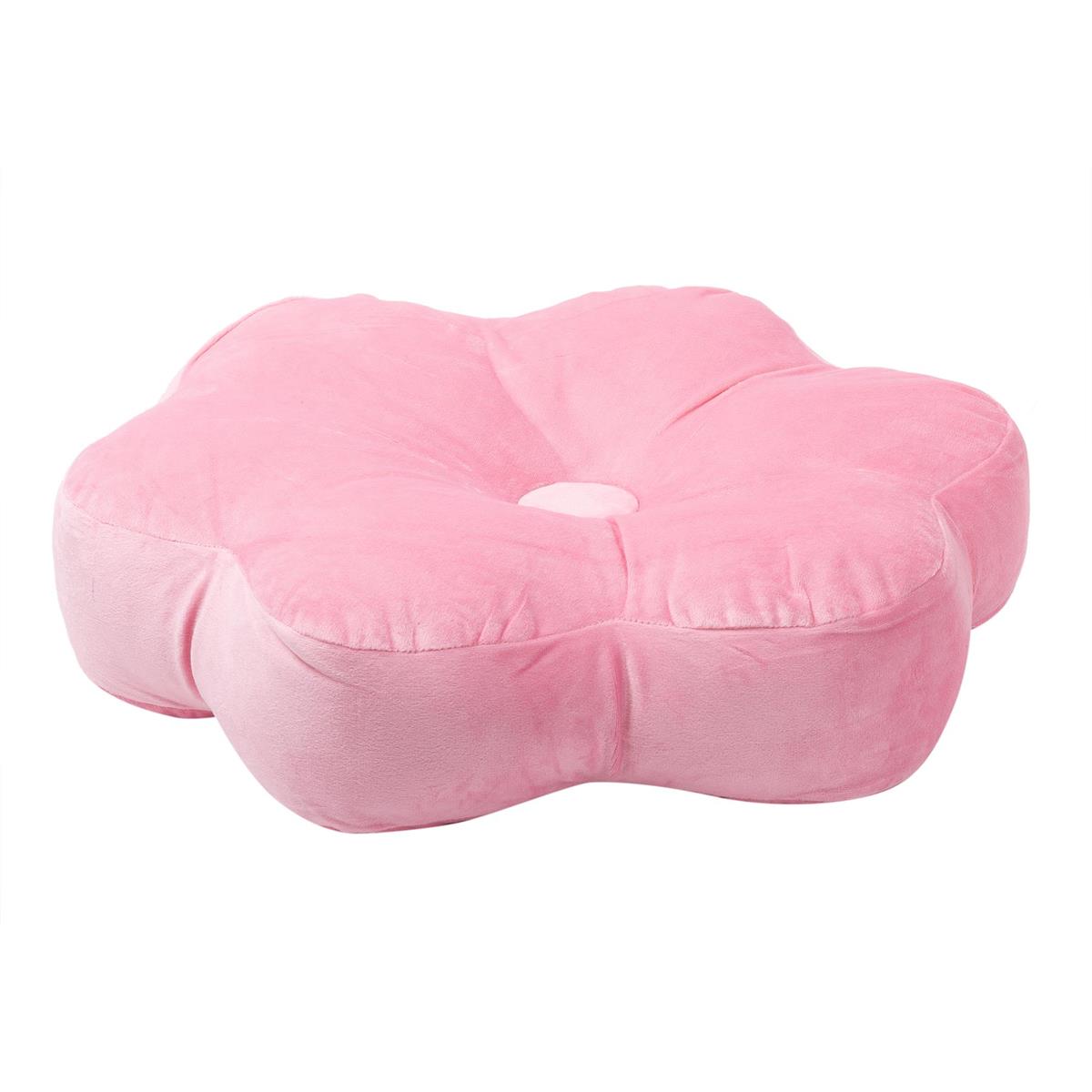 Velvet Bubblegum Pink Flower Cushion