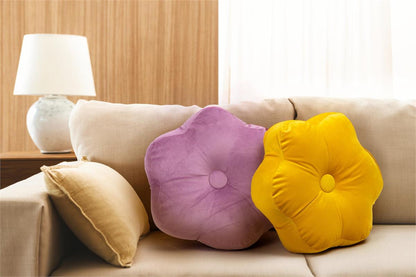 Velvet Lilac Flower Cushion