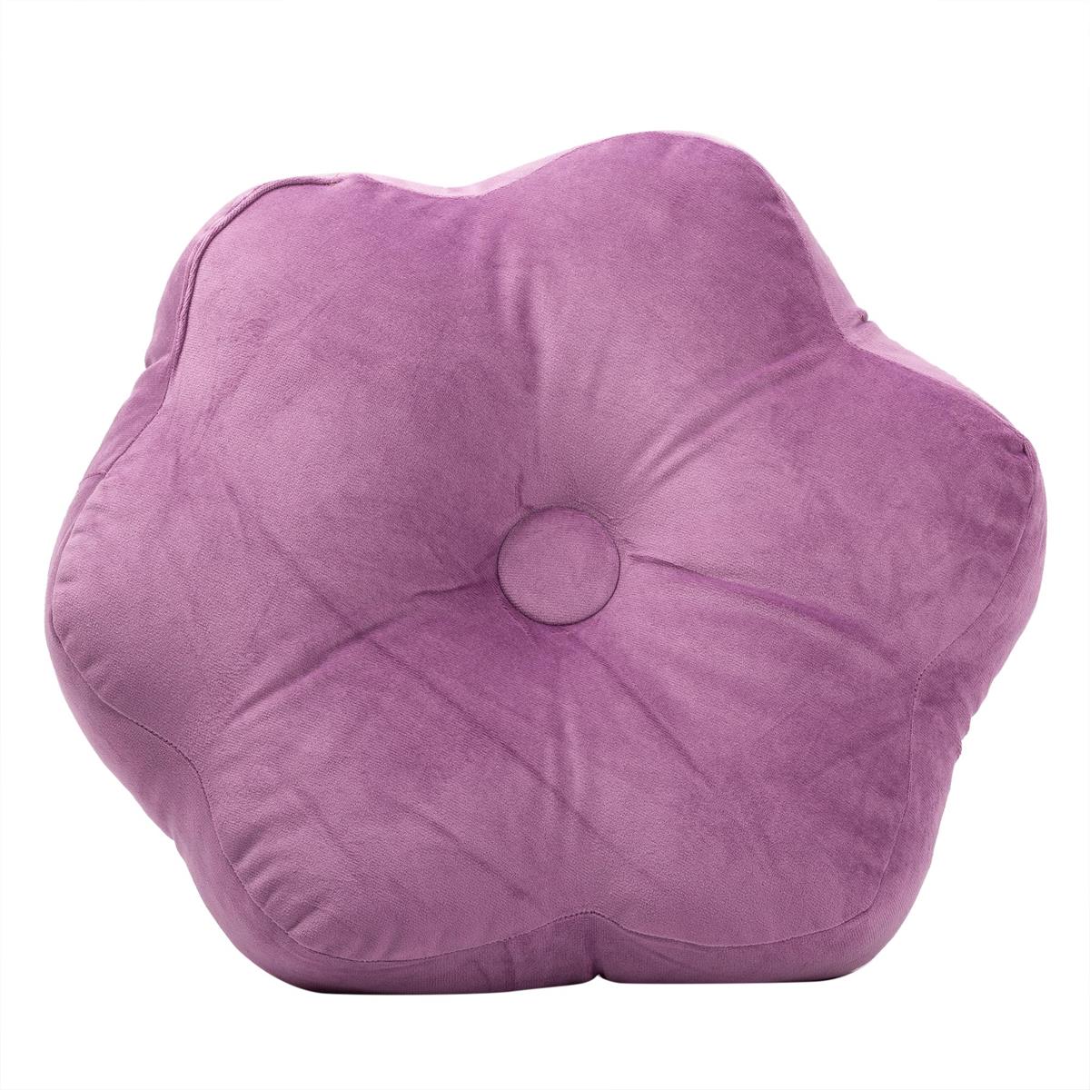 Velvet Lilac Flower Cushion