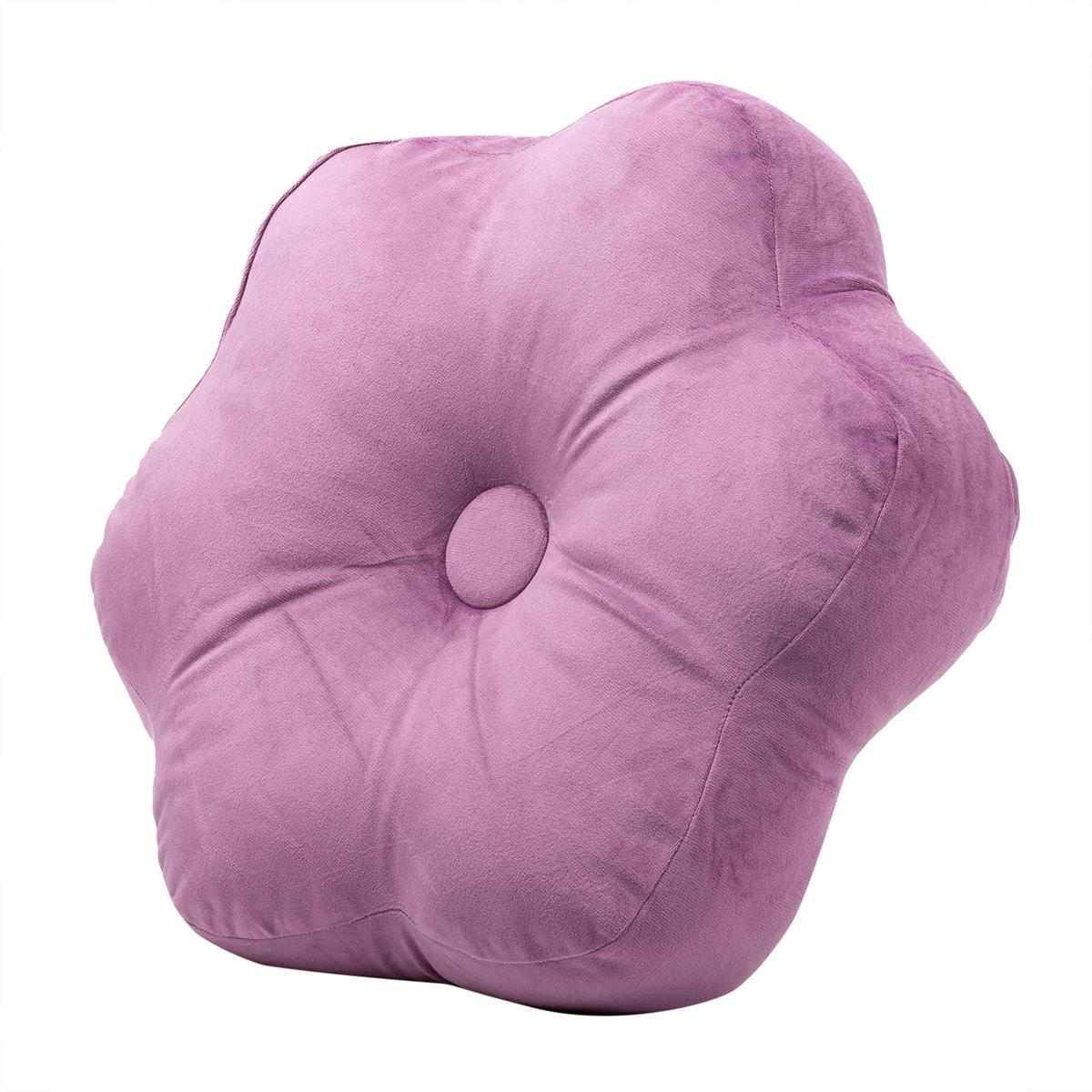 Velvet Lilac Flower Cushion