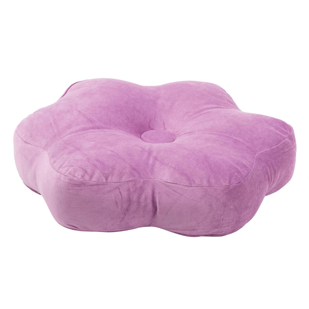 Velvet Lilac Flower Cushion