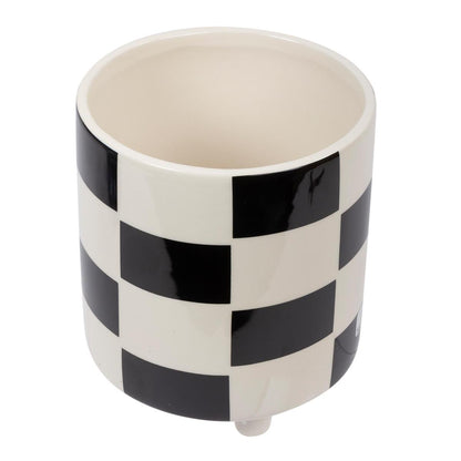 Checkered Black + White Planter