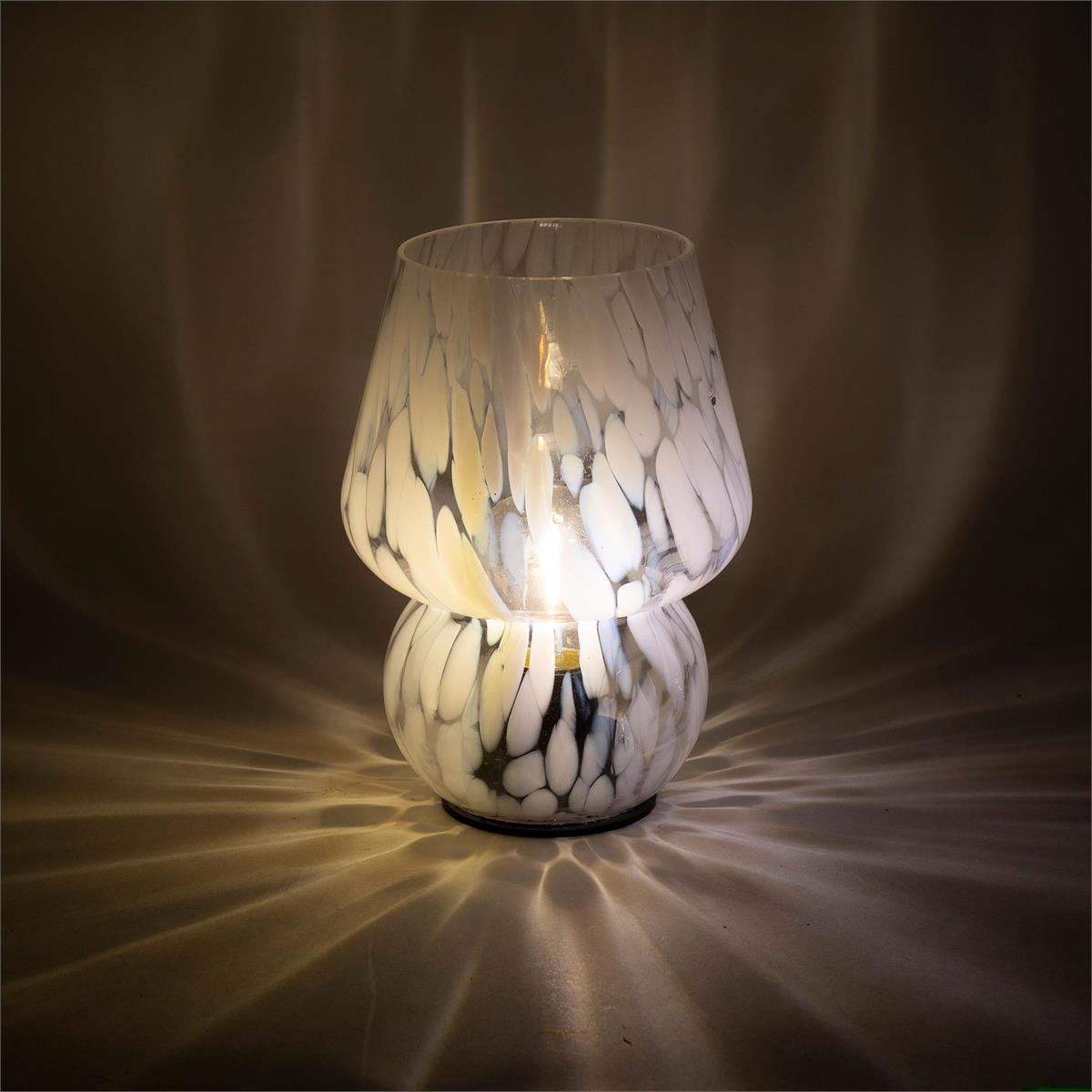 Bubble White Glass Lamp