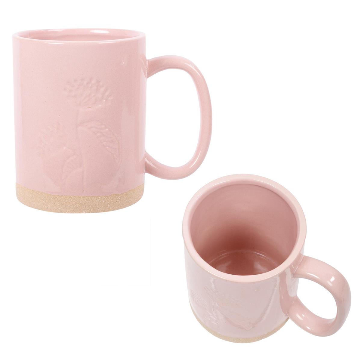 Embossed Botanical Mug Pink