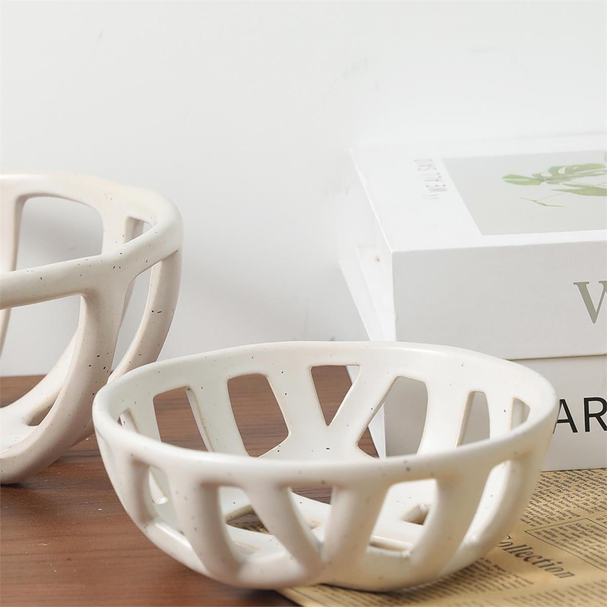 White Spec Basket Bowl