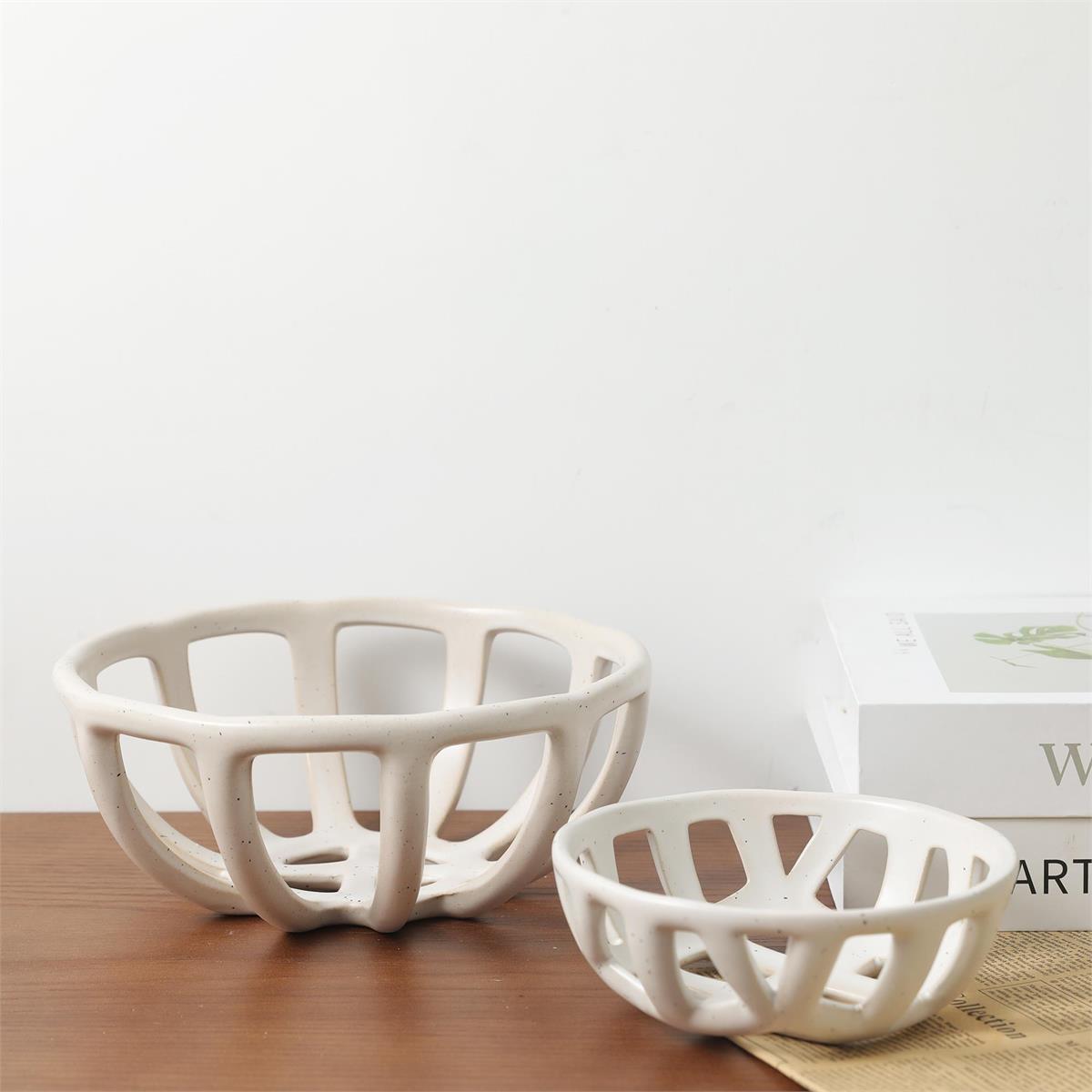 White Spec Basket Bowl