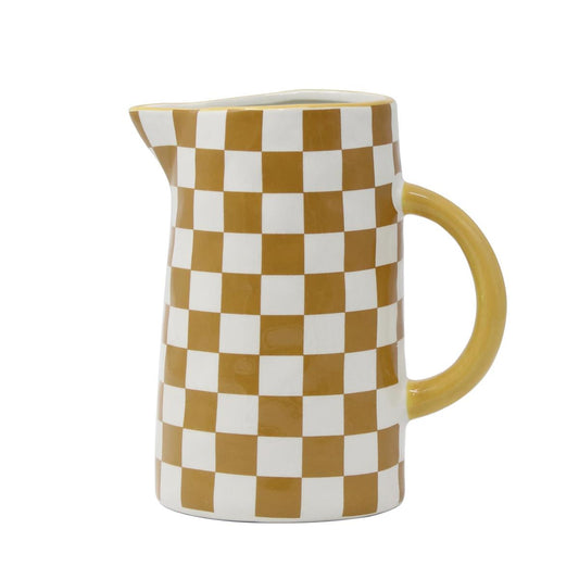 Checkered Ochre Pitcher