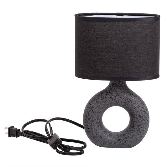 Black Donut Lamp with Shade