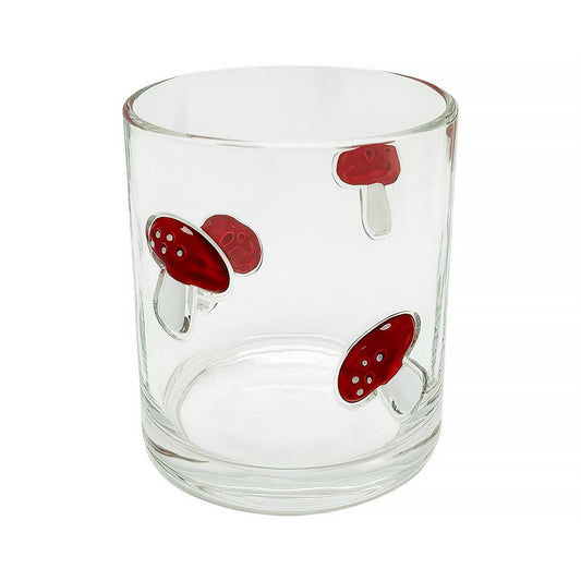 Mushrooms Pressed Glass Tumbler