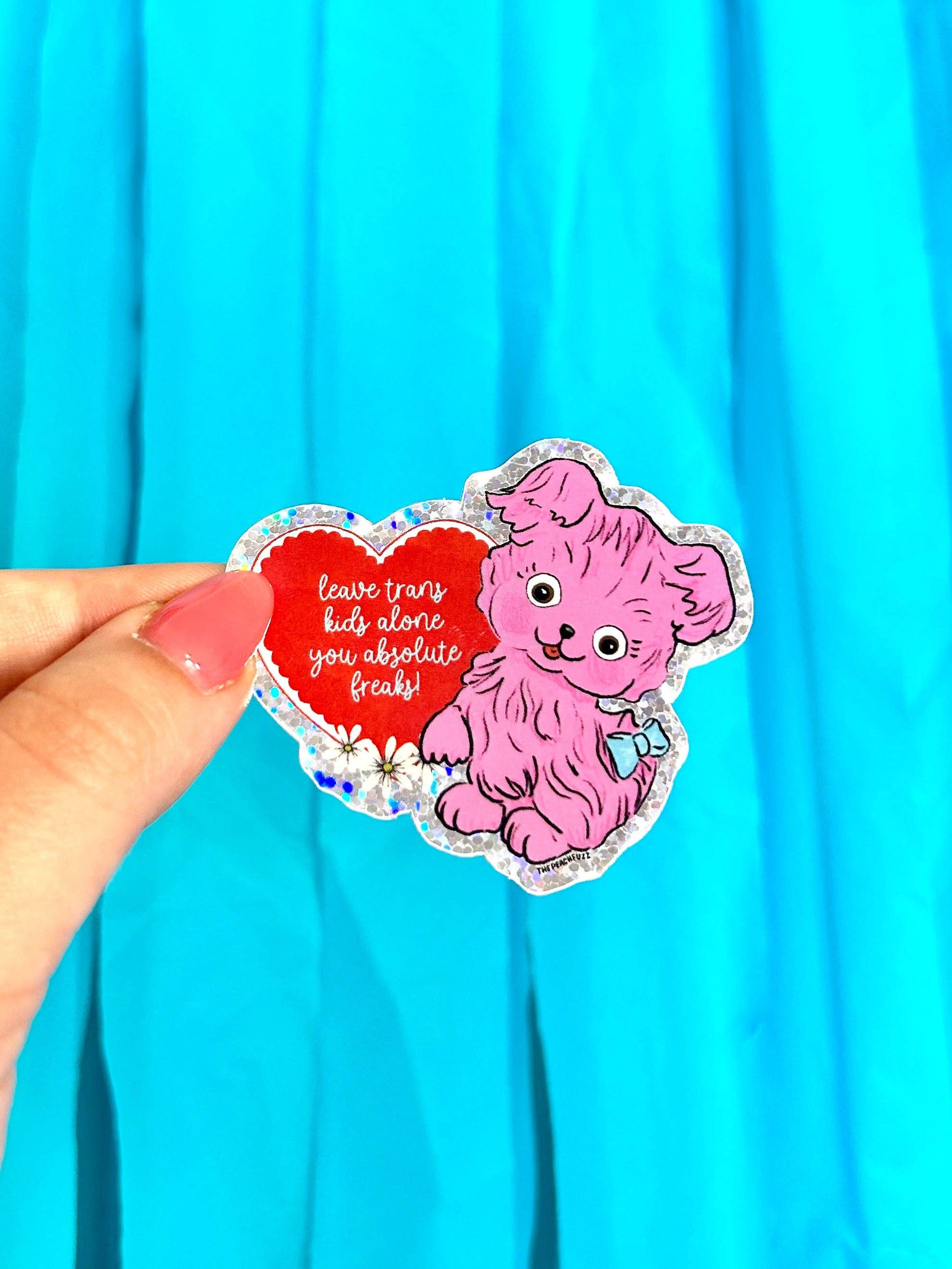 Sticker shown flat on a plain background