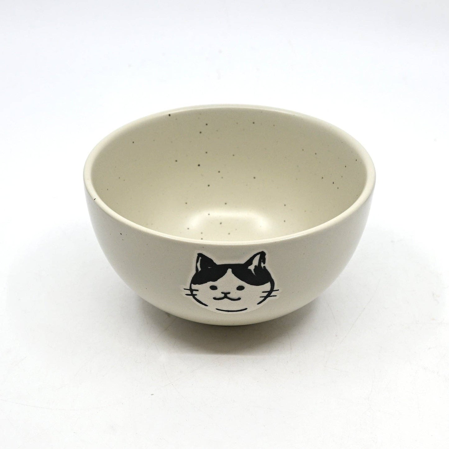 Cat Design Porcelain Rice Bowl White