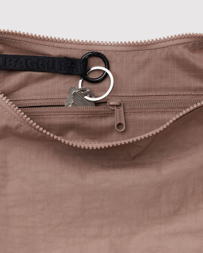 BAGGU Medium Nylon Crescent Bag - Toasted Almond