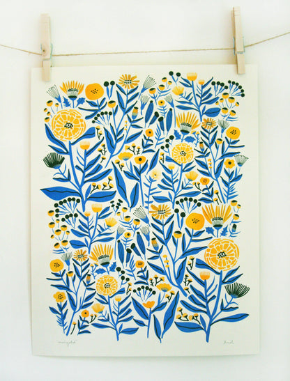 Marigold riso print by Leah Duncan, detail view — PABOOM
