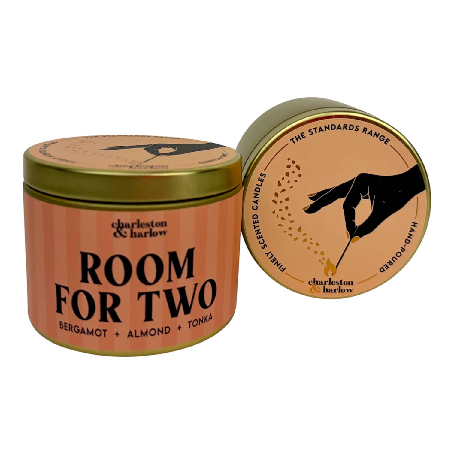 Charleston & Harlow Room For Two candle and box lineup lifestyle shot