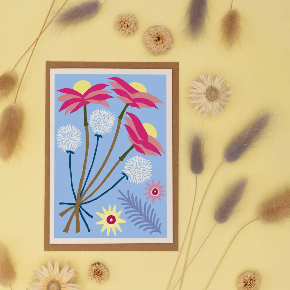 Studio Wald - UK Made - All Occasions A6 Card- Dried- Pastel Blue