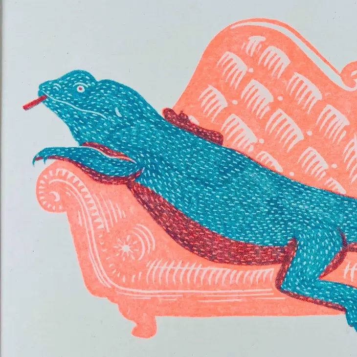 Lounge Lizard Riso Art Print