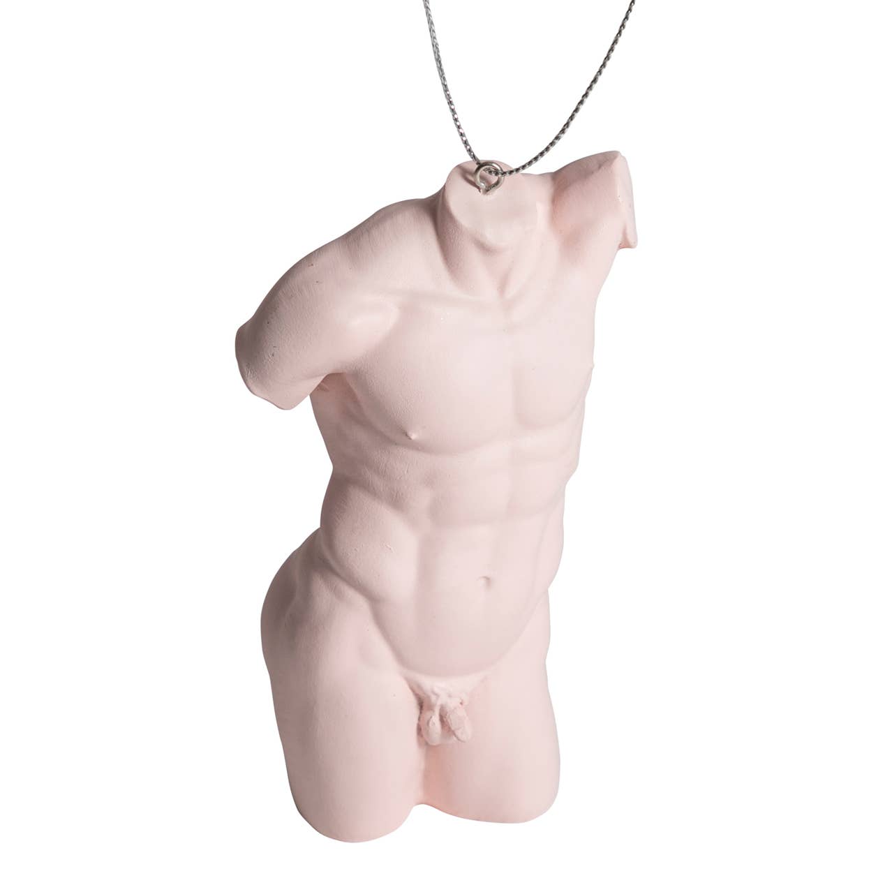 Pink Male Torso Ornament 5”H