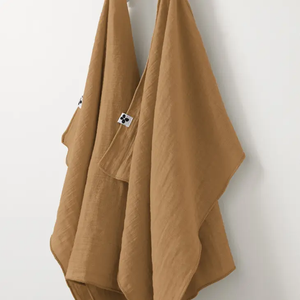Cotton Gauze Hand Towels S/2 19.5x27.5 Camel
