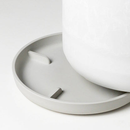 Kanso Designs Planter + Saucer 9” - White Stone