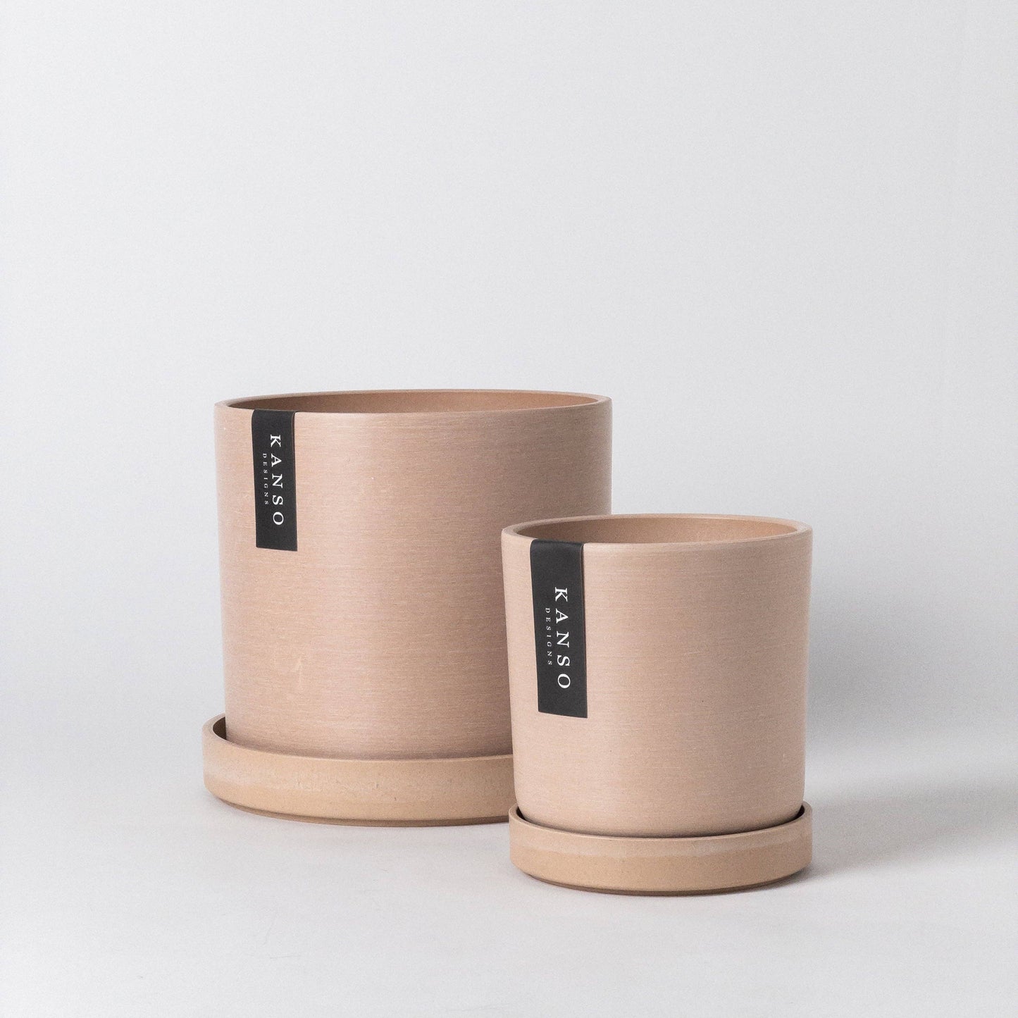 Kanso Designs Planter + Saucer 4” - White Stone