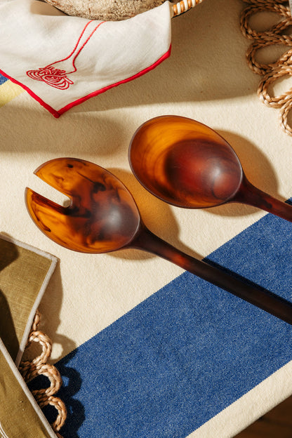 MÆGEN amber salad servers with cylinder gift packaging