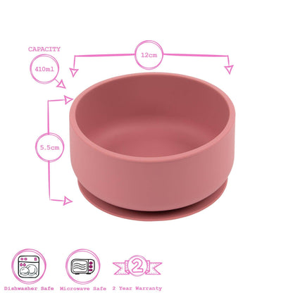 Baby Silicone Suction Bowl - Dusty Rose
