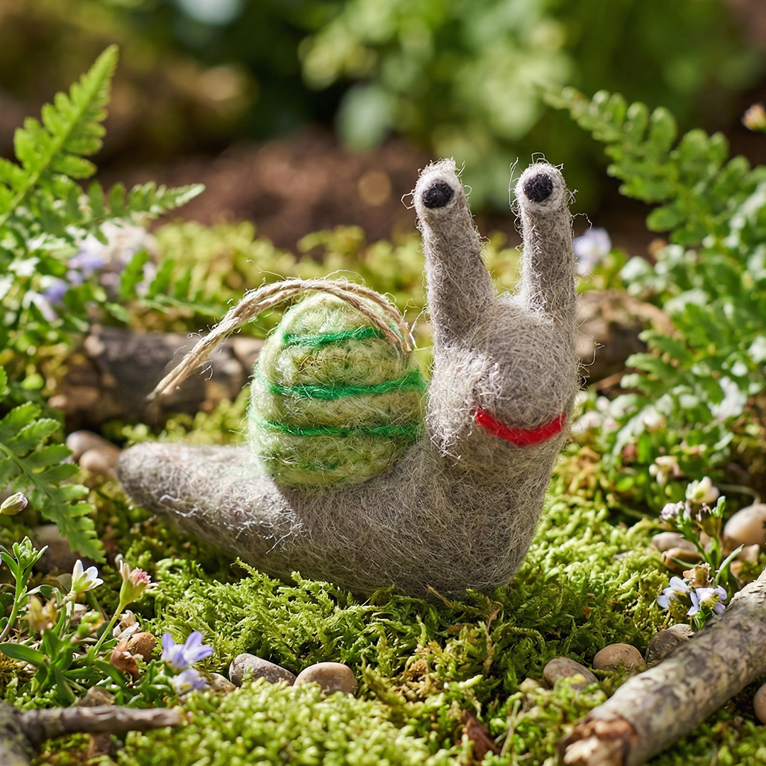 Handmade Hanging Shelby the Snail Felt Decoration