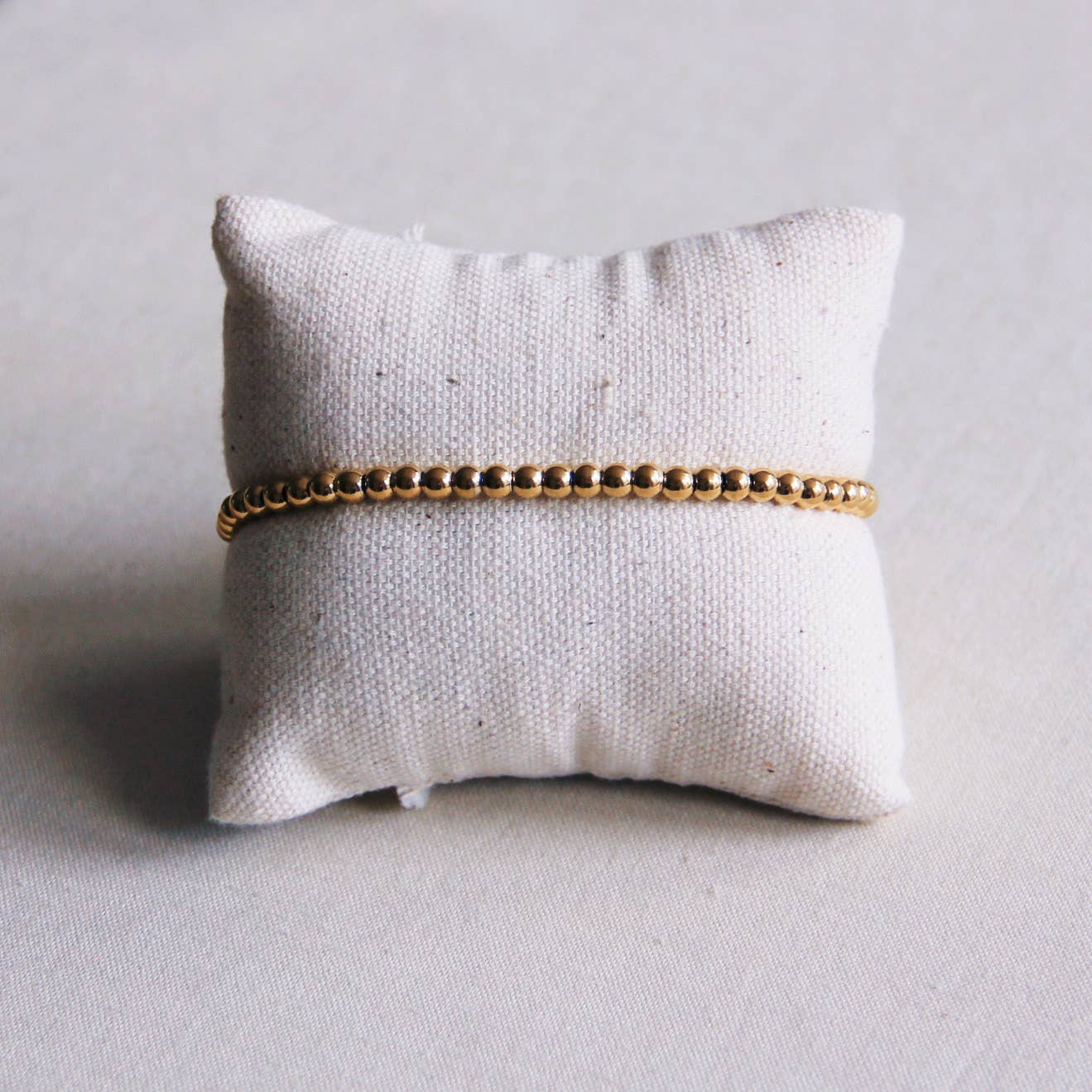 Steel Beaded Bracelet Gold