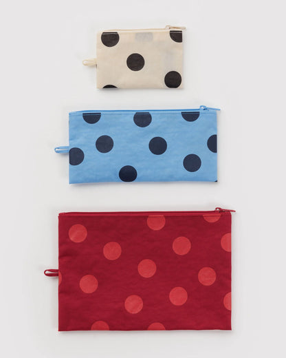 BAGGU Flat Pouch Set - Polka Dot Mix