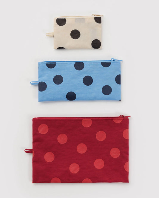 BAGGU Flat Pouch Set - Polka Dot Mix