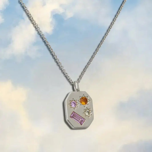 Kaleidoscope Disco Necklace - Silver