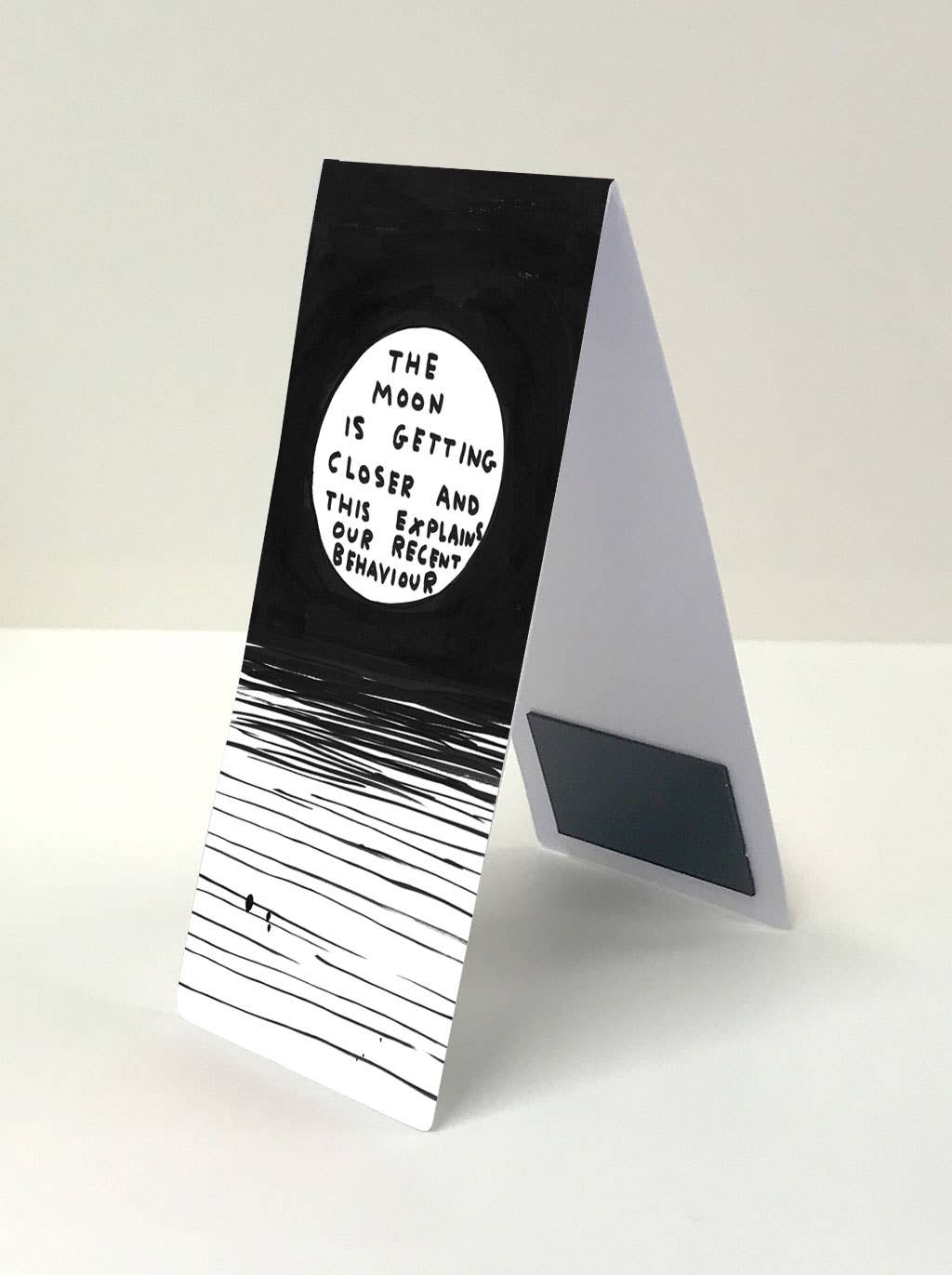 David Shrigley x Brainbox Candy The Moon magnetic bookmark, packaging detail - PABOOM