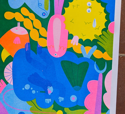 Fishies A3 Risograph Print