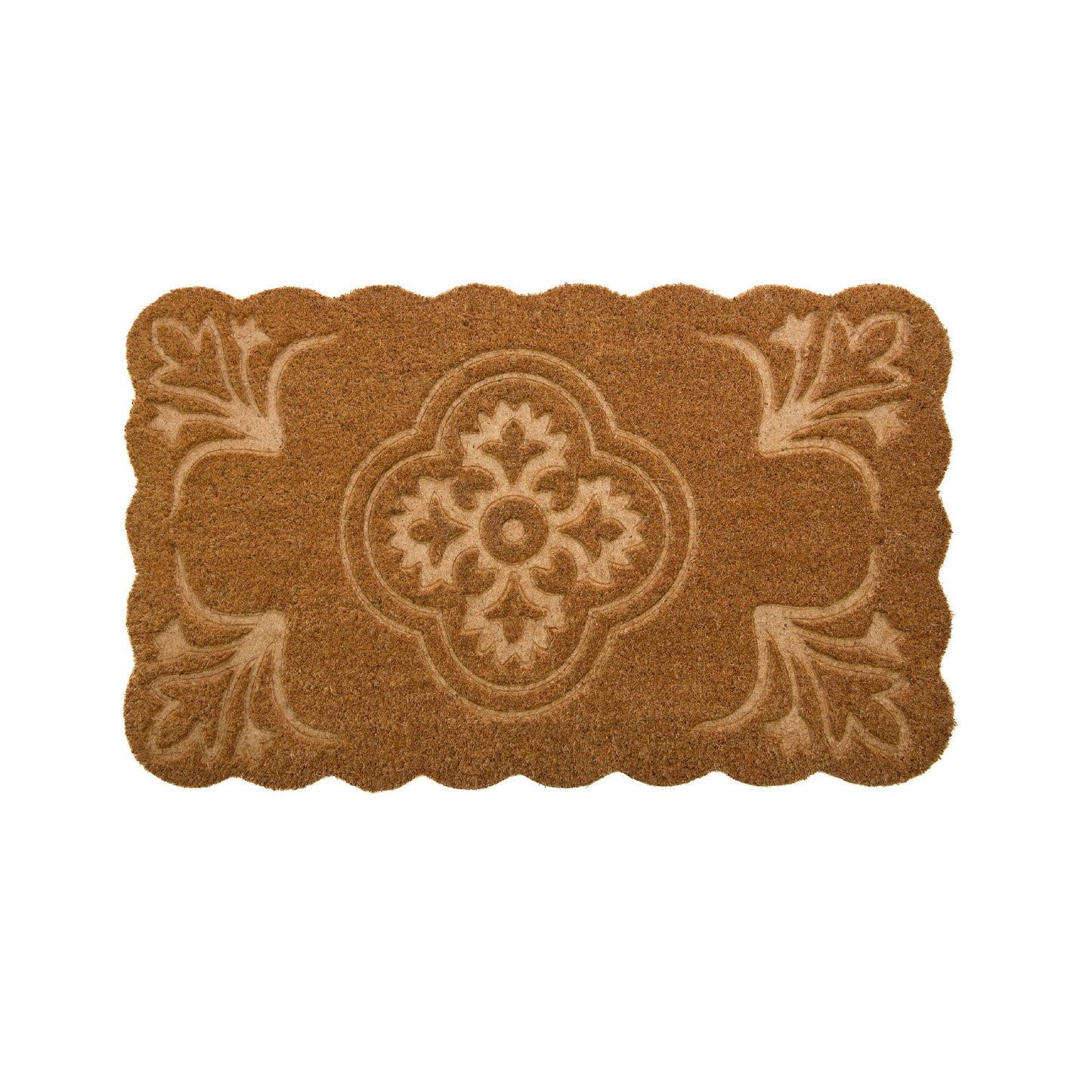 Scallop Shape Etched Coir Door Mat