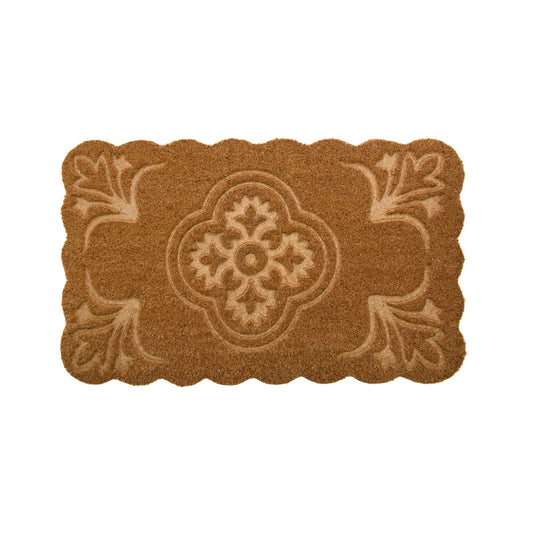 Scallop Shape Etched Coir Door Mat