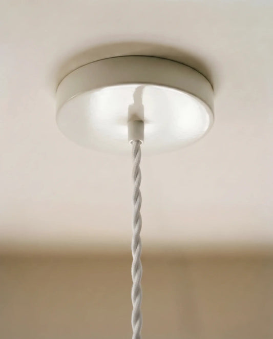 Close-up of gathered pleated fabric on the Plissé pendant light shade - PABOOM