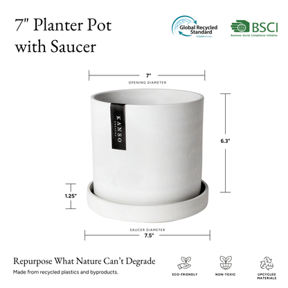 Kanso Designs Planter + Saucer 4” - Dusted Clay