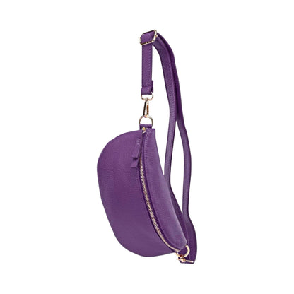 Grained Leather Belt Bag - Burgundy