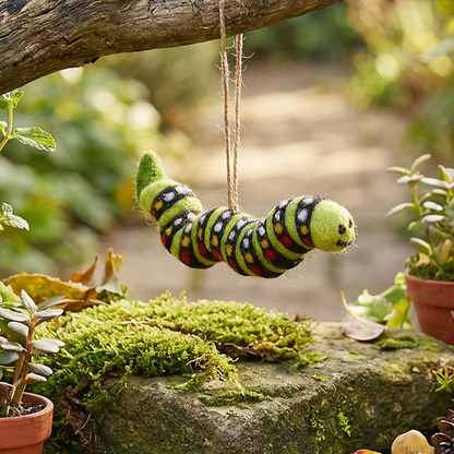 Handmade Felt Carl the Caterpillar Hanging Decoration