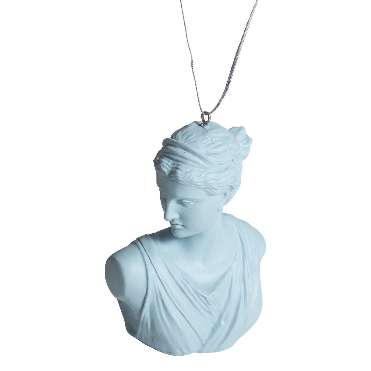 Blue Artemis Bust Ornament 4”H