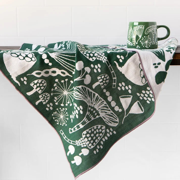 Wildgrove dishtowel styled on a kitchen counter – PABOOM