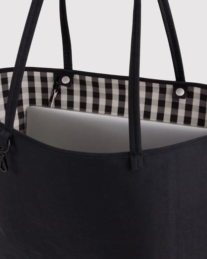 BAGGU Large Nylon Reversible Tote shown from the side to highlight its shape and capacity